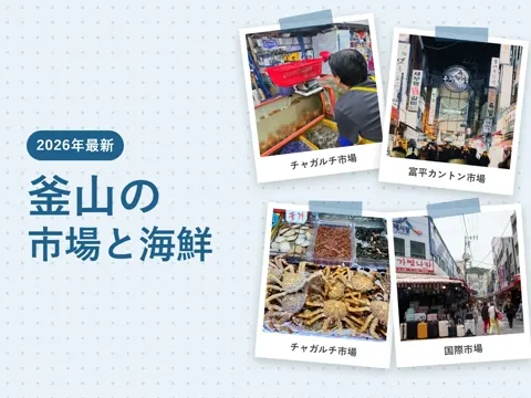 【2026年最新】釜山の市場で何を食べる?チャガルチ市場の海鮮・富平カントン市場の夜市・国際市場の食べ歩き