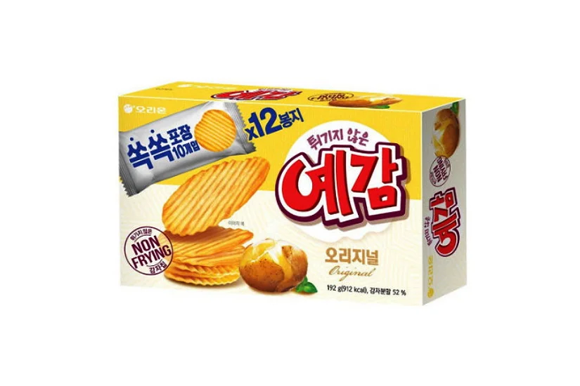黄色い箱の「예감 오리지널」。12袋入り