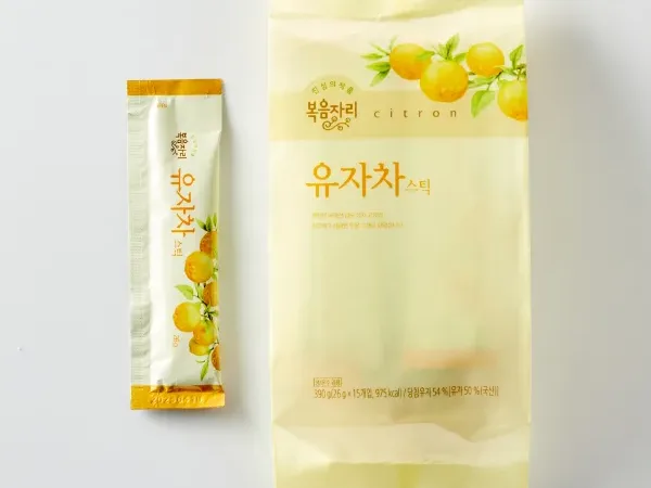 スティック入りのゆず茶
