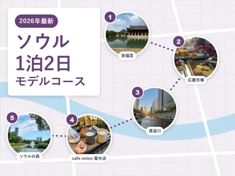 【2026年最新】ソウル1泊2日モデルコース|明洞に泊まって、宮殿・市場・夜の清渓川と聖水の朝を回る2日間