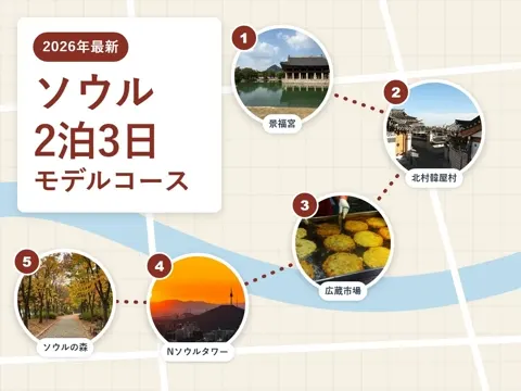 【2026年最新】韓国旅行2泊3日|ソウル観光モデルコース、到着時間別プランと1日1エリアの回り方
