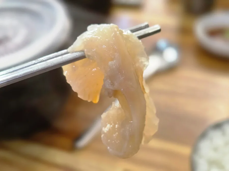 箸で持ち上げたトガニ