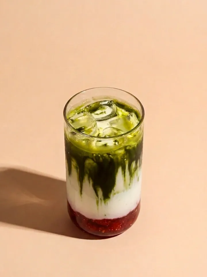 抹茶いちごラテ