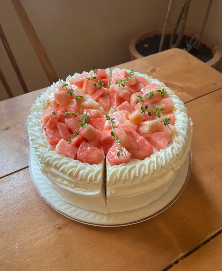桃のケーキ