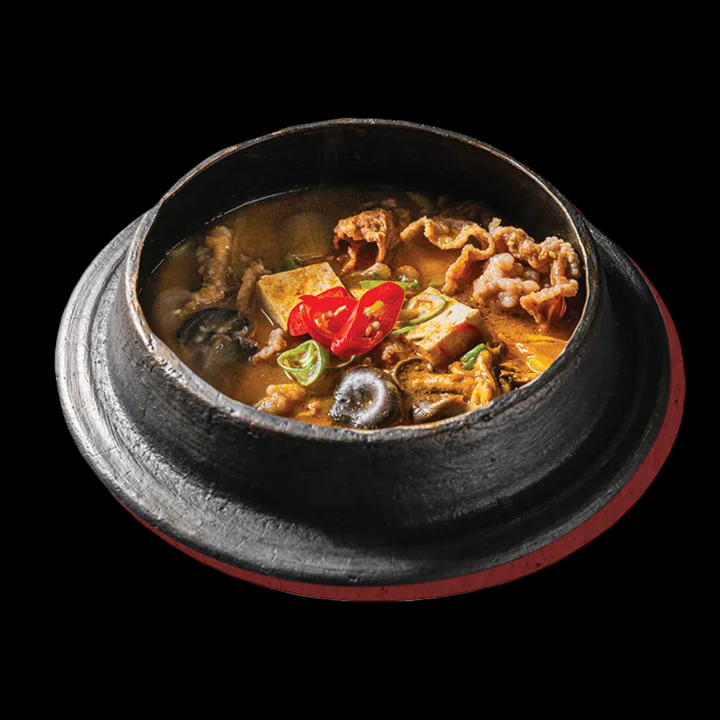 釜鍋入り牛バラの味噌スープご飯