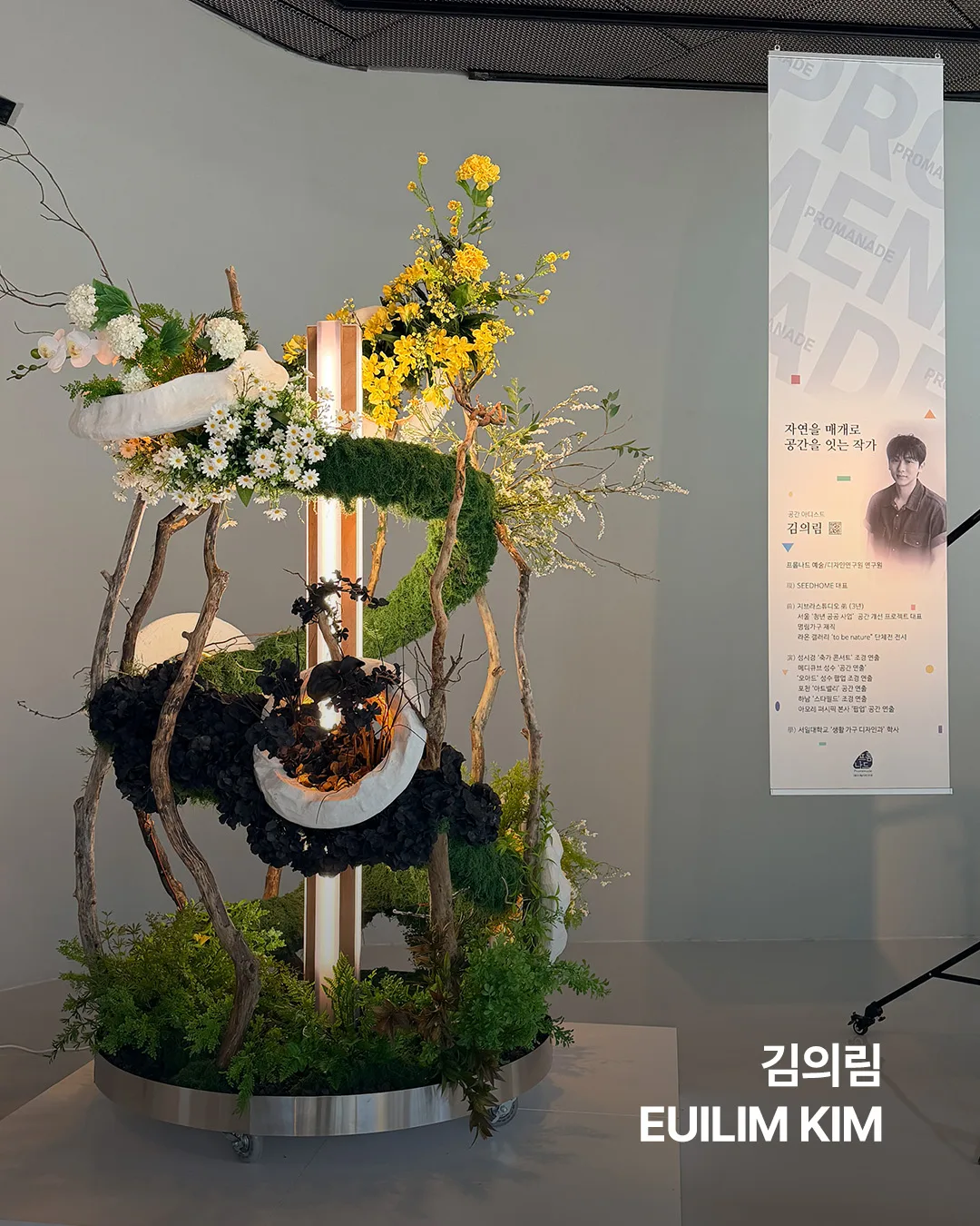 東大門デザインプラザ — 花と苔で組まれた立体作品