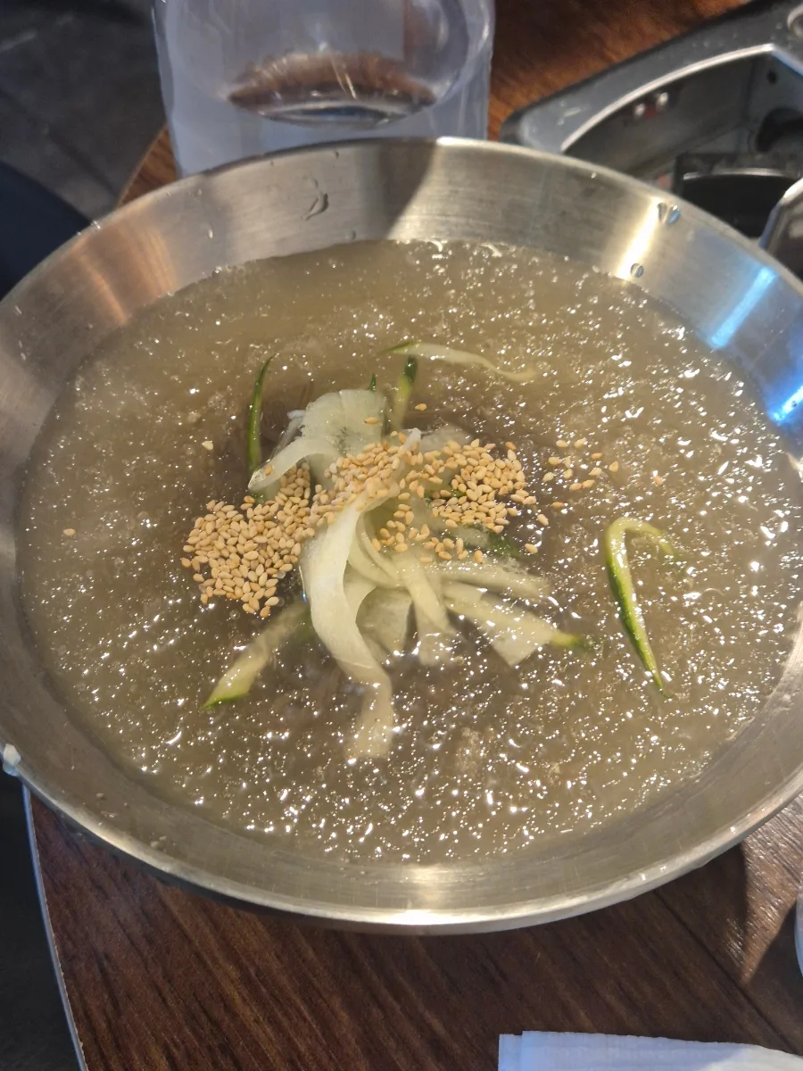 冷たいスープの水冷麺