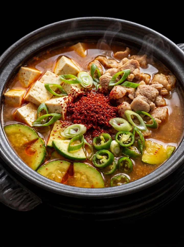 韓国カボチャと豚肉のチゲ