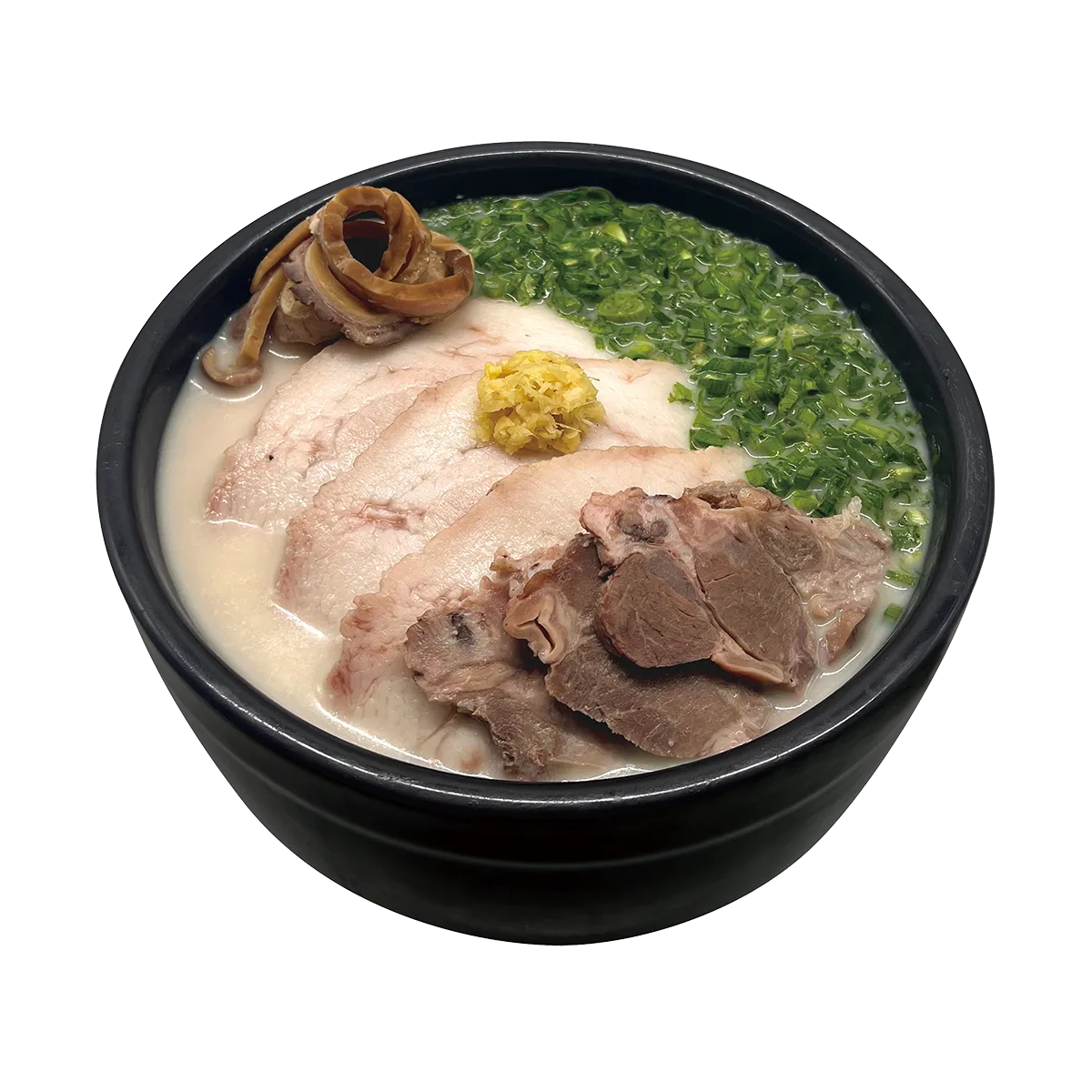 オム・ヨンベク テジクッパ 鐘閣店 — 白濁スープにのった豚肉