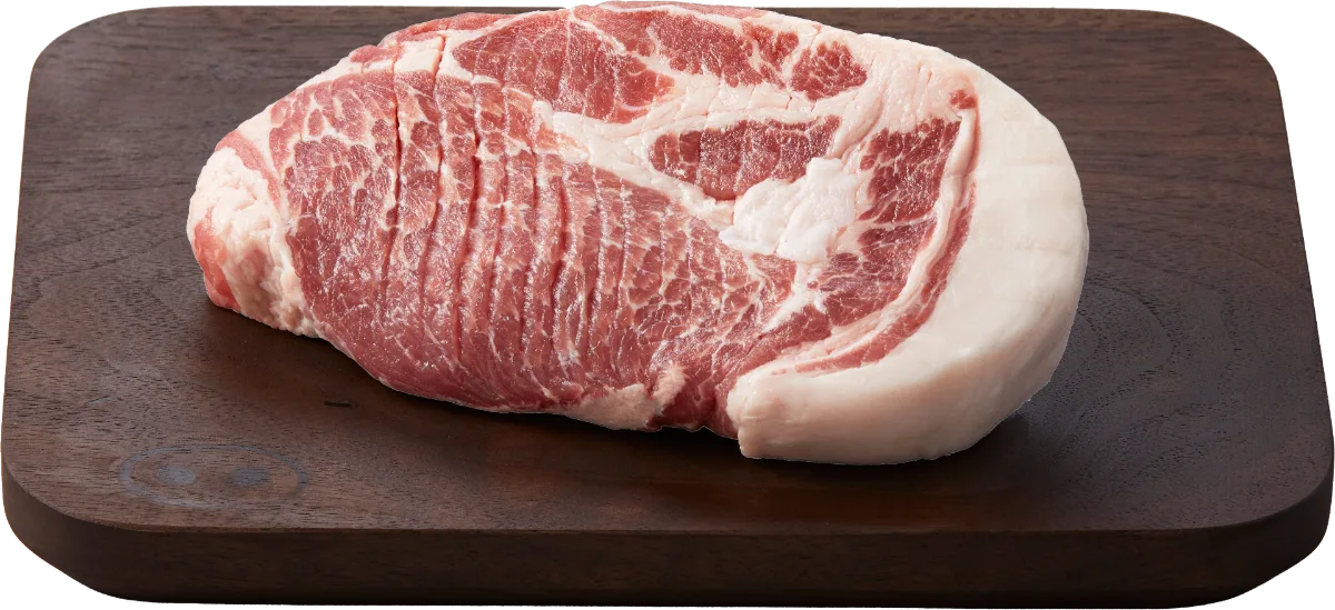 厚切りの豚肩肉