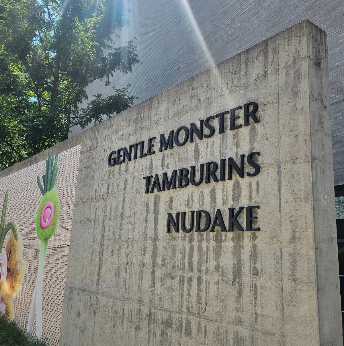 HAUS NOWHERE 島山店 — コンクリート壁の三ブランド看板