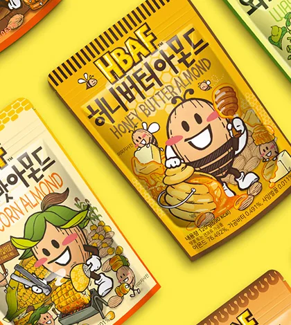 HBAF Almond Store 明洞1号店 — 黄色いハニーバターアーモンド袋