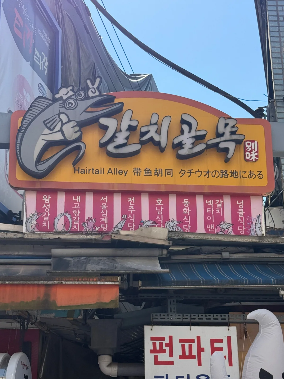 ヒラクカルチ — 魚の絵入り太刀魚通り看板