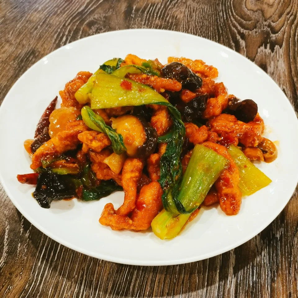 青梗菜と肉の辛味炒め