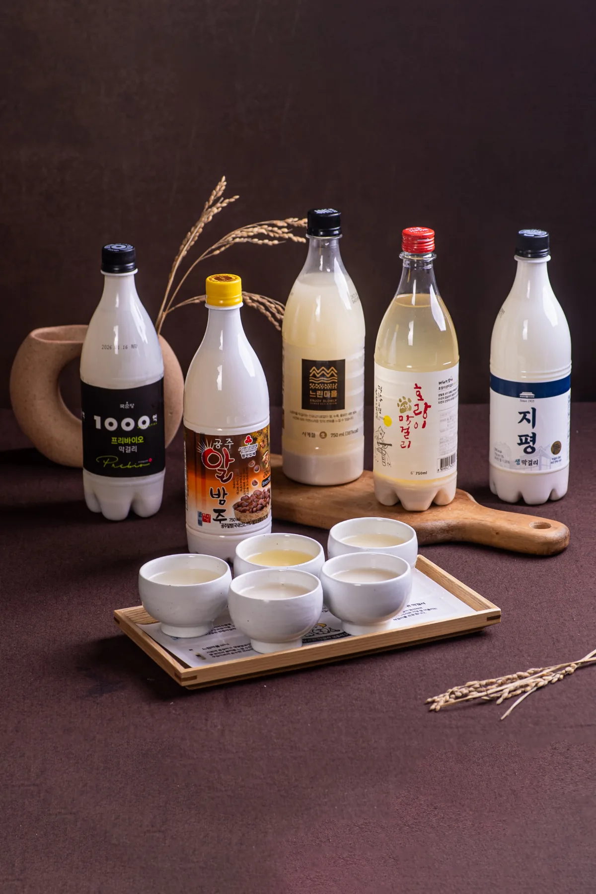 五種のマッコリ飲み比べ