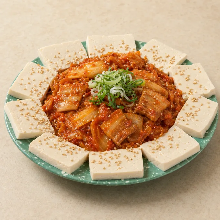 サムギョプサルと豆腐キムチ