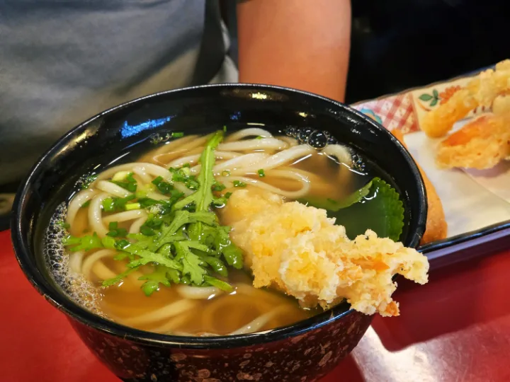 エビ天を添えた汁うどん