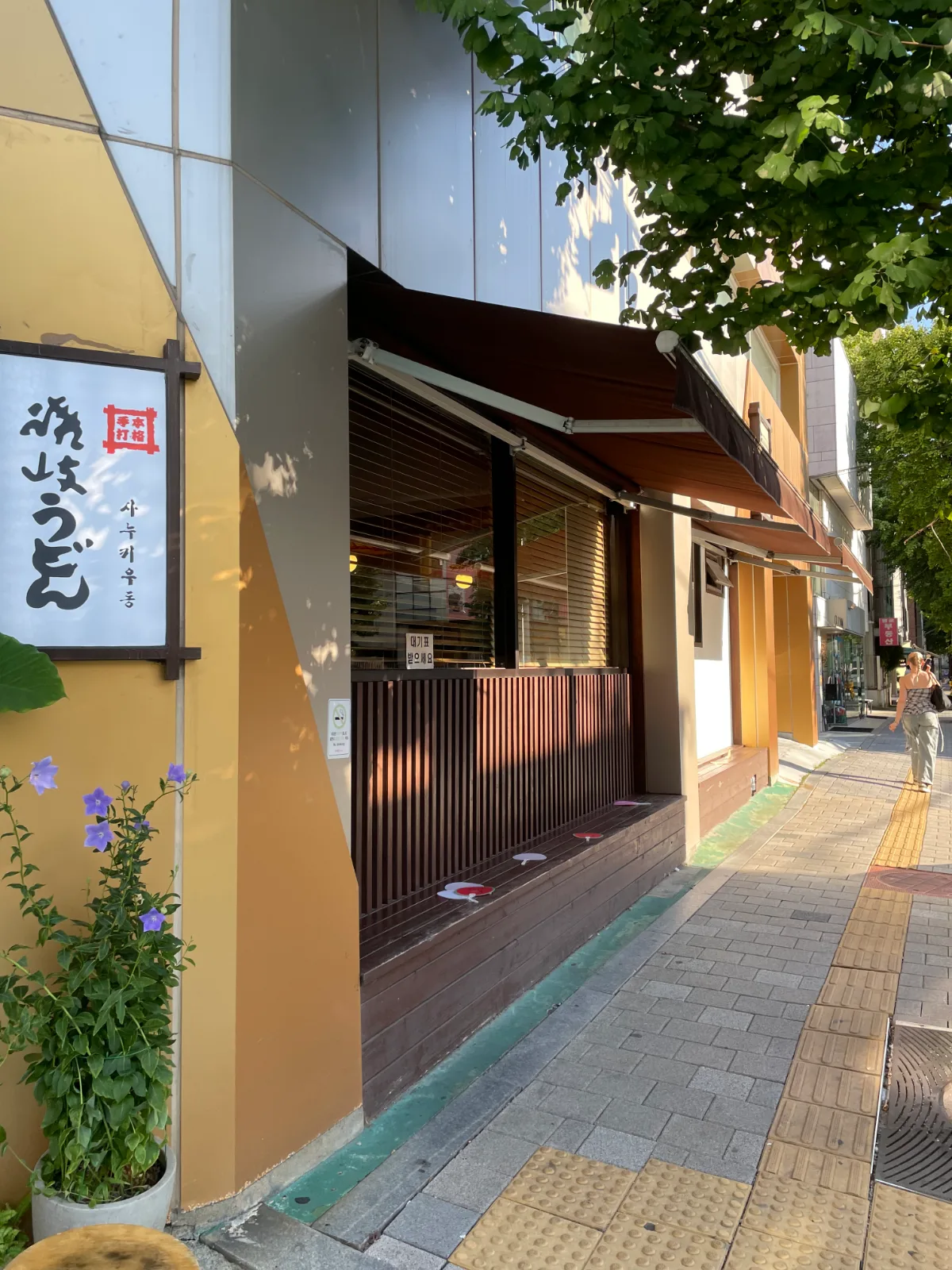 日差しに映えるうどん看板