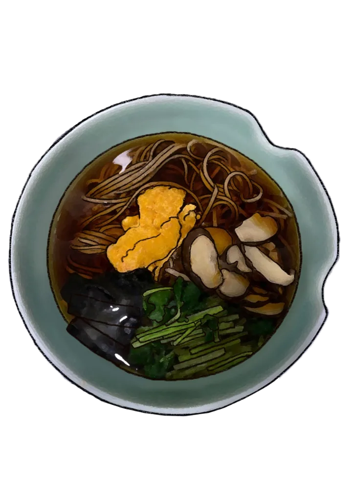 ウニ温そば