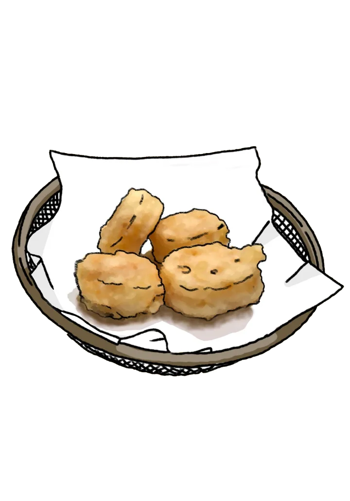 レンコンとエビの揚げ物