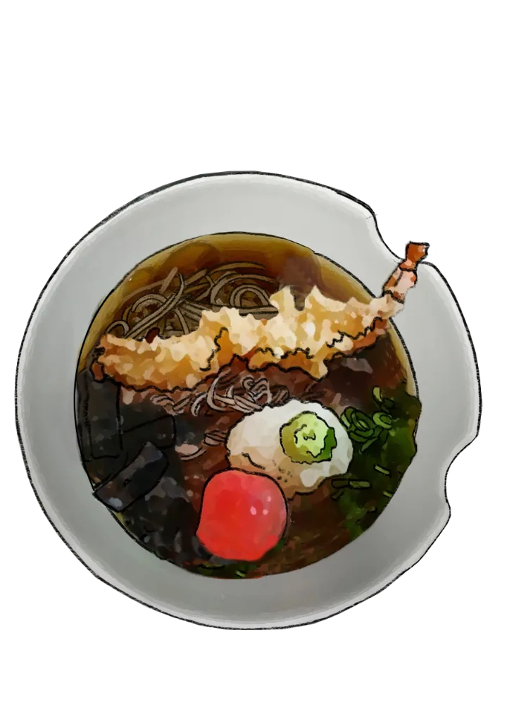 海老天冷そば