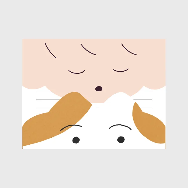 object 西橋本店 — 二匹の猫を描いたポストカード