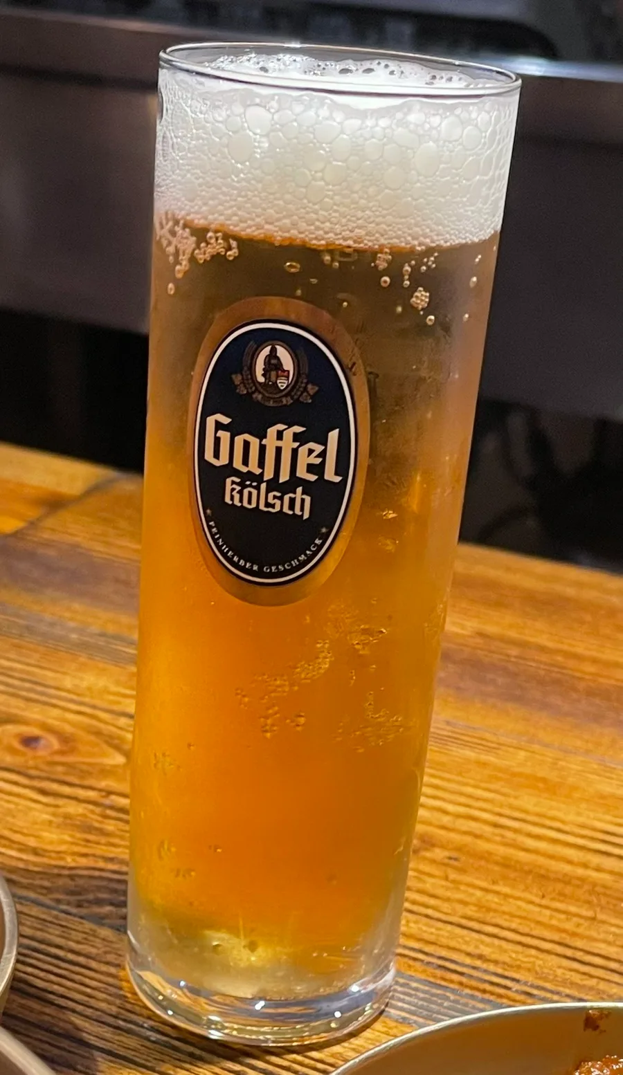 ガッフェル生ビールのグラス