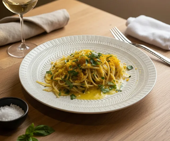 ボッタルガをまぶしたパスタ