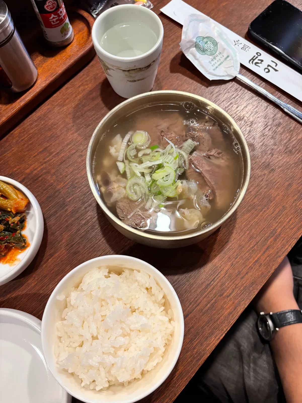 牛肉とねぎのスープにご飯