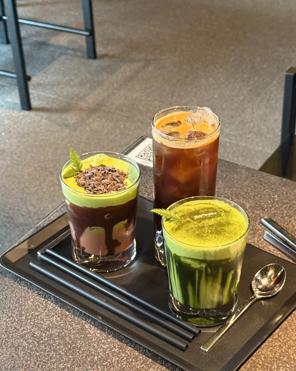 抹茶ティラミスとドリンク