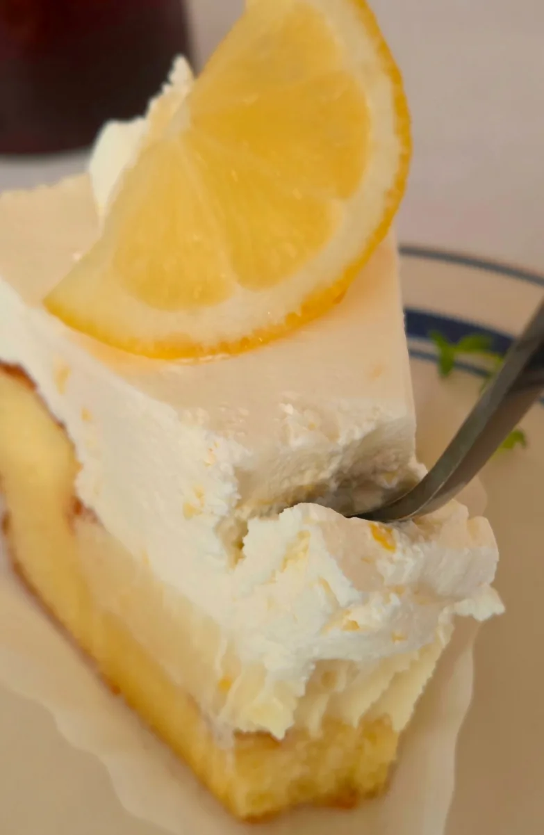 オレンジを添えたチーズケーキ