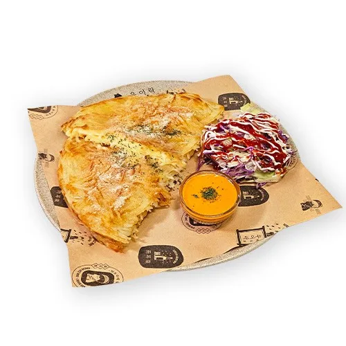 チーズ入り千切りじゃがいもチヂミ